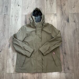 Hunter Women's Tan Rubberized Hooded Raincoat